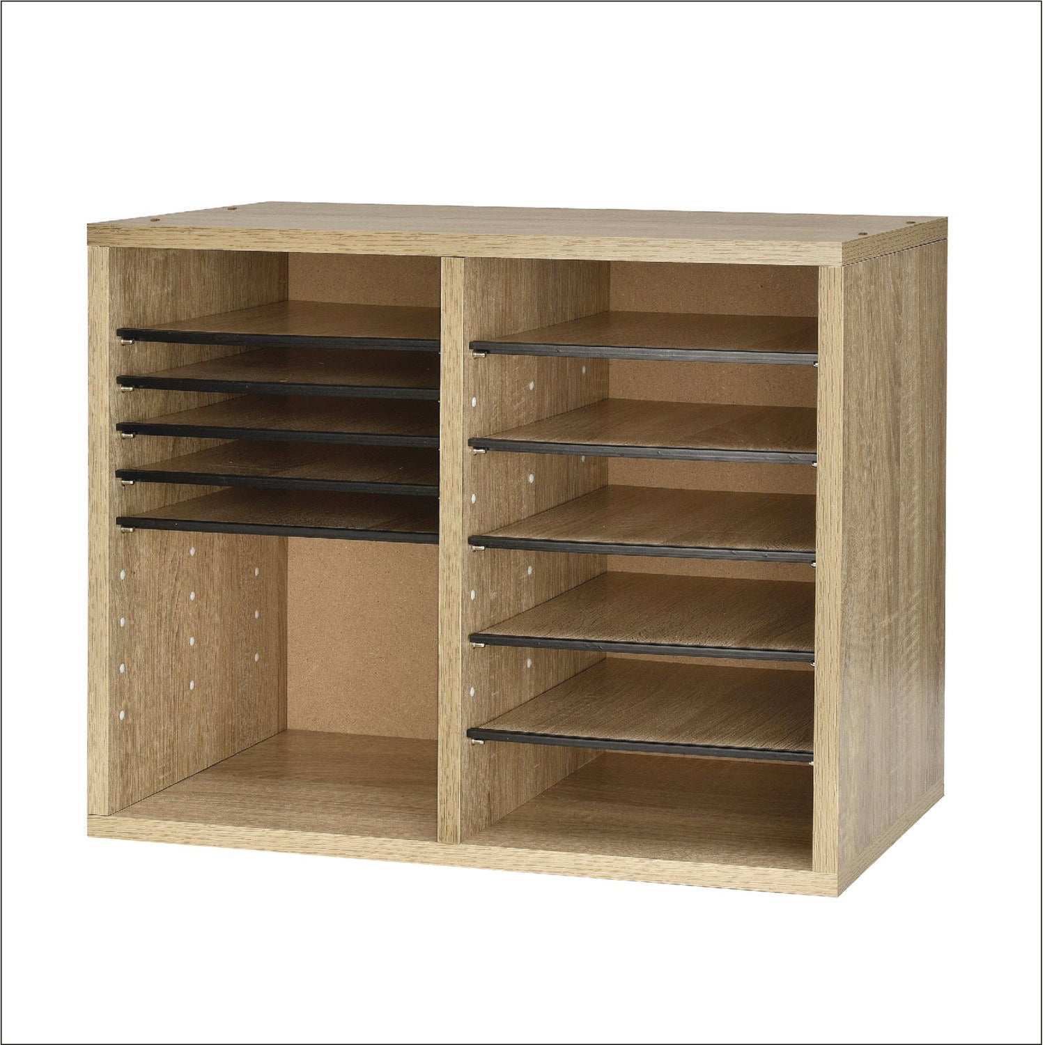 adiroffice-wood-adjustable-12-compartment-literature-organizer-12-sections-letter-size-20-x-11-8-x-16-3-medium-oak-alhi50012meo_1